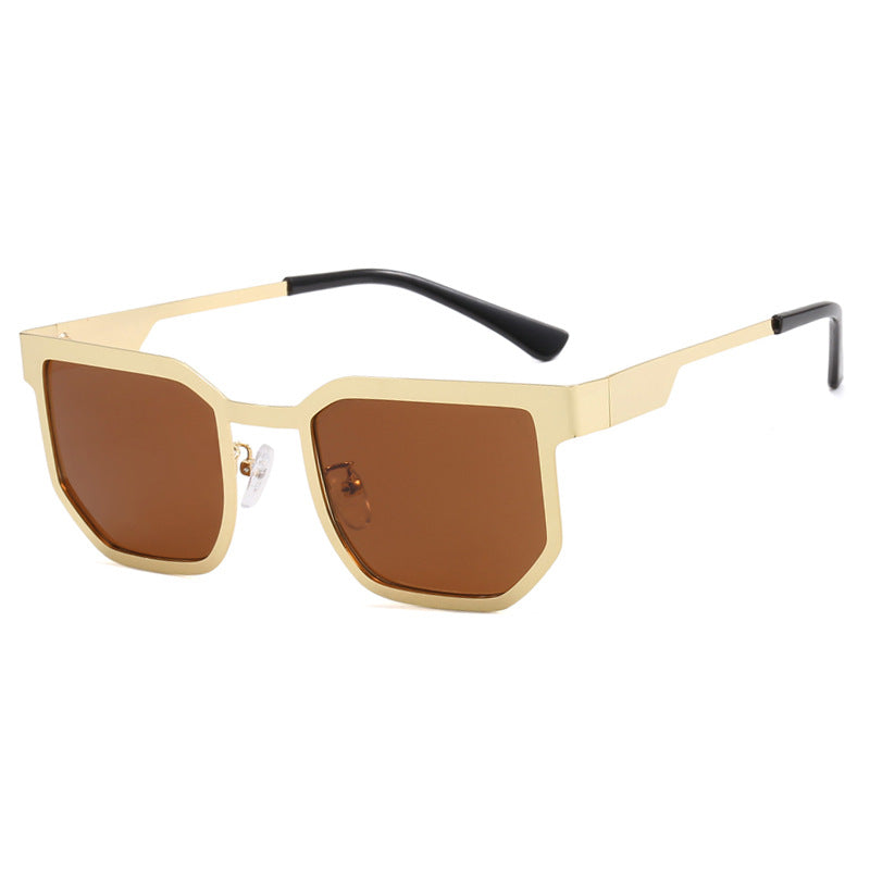 Ladies modern sunglasses in trendy rectangular design with narrow metal frame Bowlift