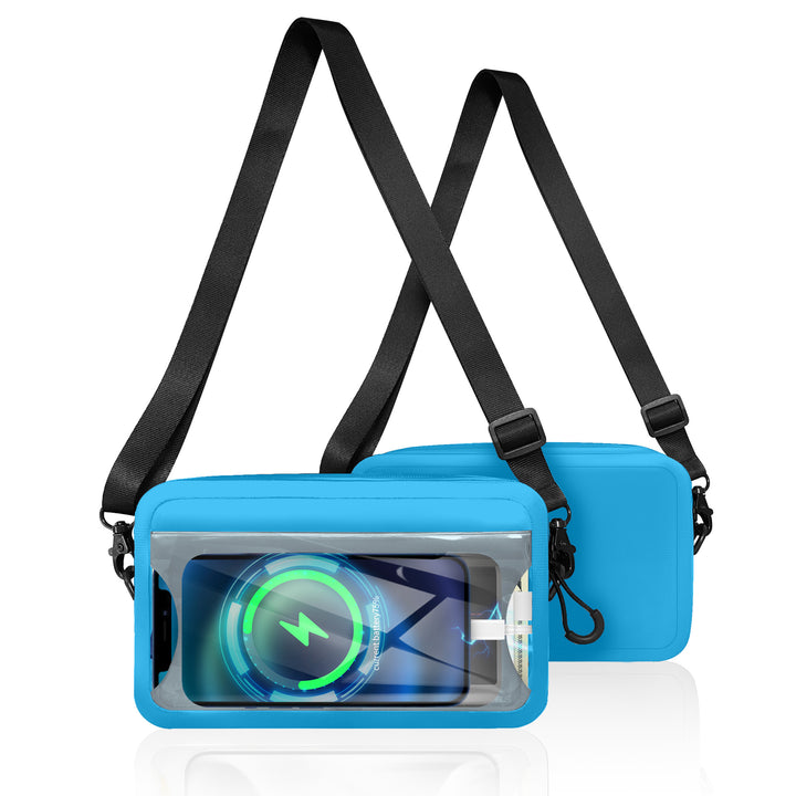 Waterproof shoulder bag with transparent smartphone case Bowlift
