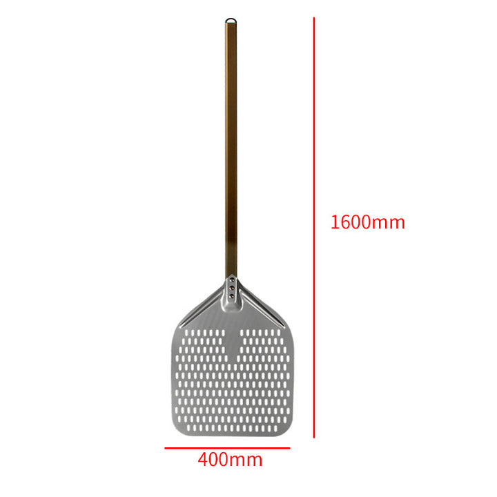 perforated aluminum pizza peel with extra-long ergonomic handle Bowlift