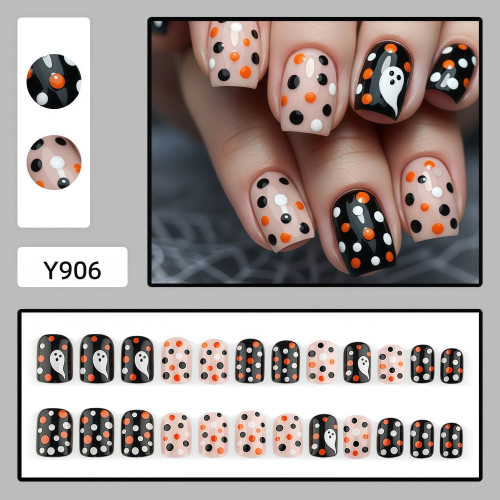 Artificial nails with festive ghost pattern Bowlift