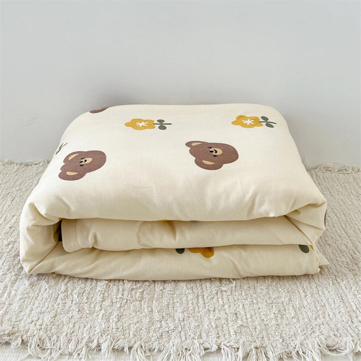 Women's Cozy Cotton Blanket with Loving Bear Pattern Bowlift