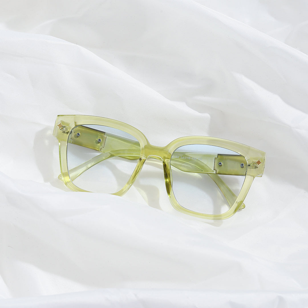 Women's fashionable square sunglasses with transparent frame Bowlift