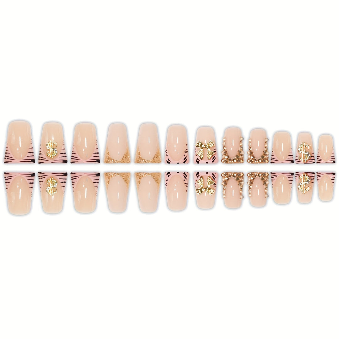Luxurious 3D Bow-Embellished Press-On Nail Art Set Bowlift
