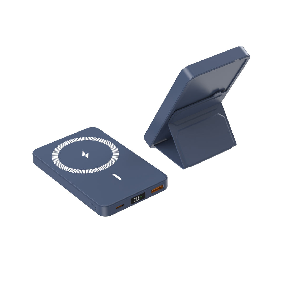 Portable Magsafe Powerbank with Integrated Stand and Digital Power Display Bowlift