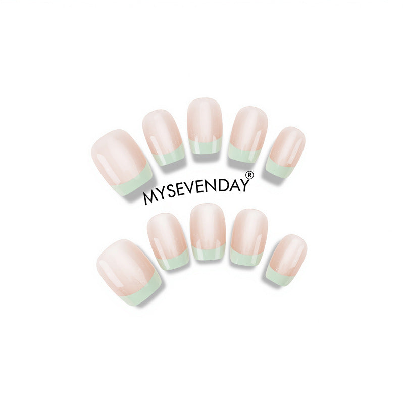 Premium French Tip Press-On Nails with Glossy Finish Bowlift