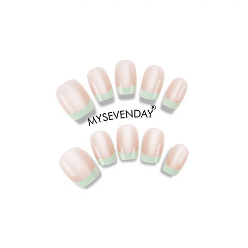 Premium French Tip Press-On Nails with Glossy Finish Bowlift