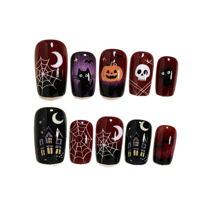 Halloween-Themed Press-On Nail Art Bowlift