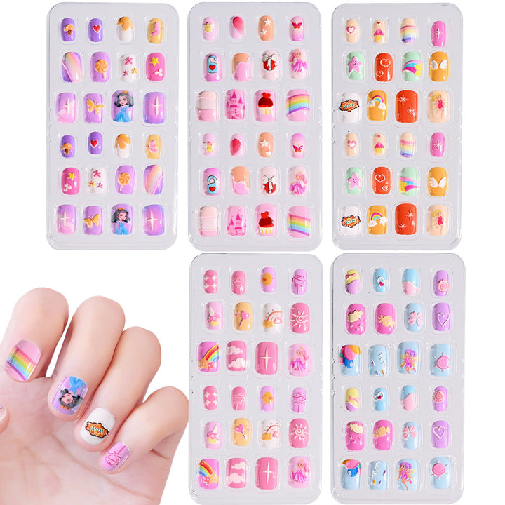 Children's Themed Decorative Press-On Nail Set Bowlift