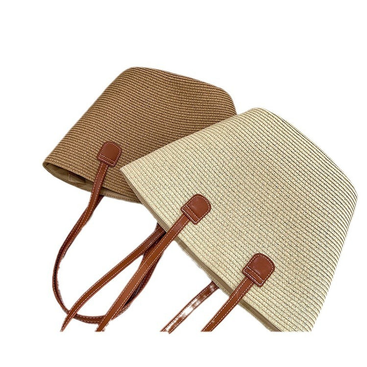 Classic straw bag with leather accents Bowlift
