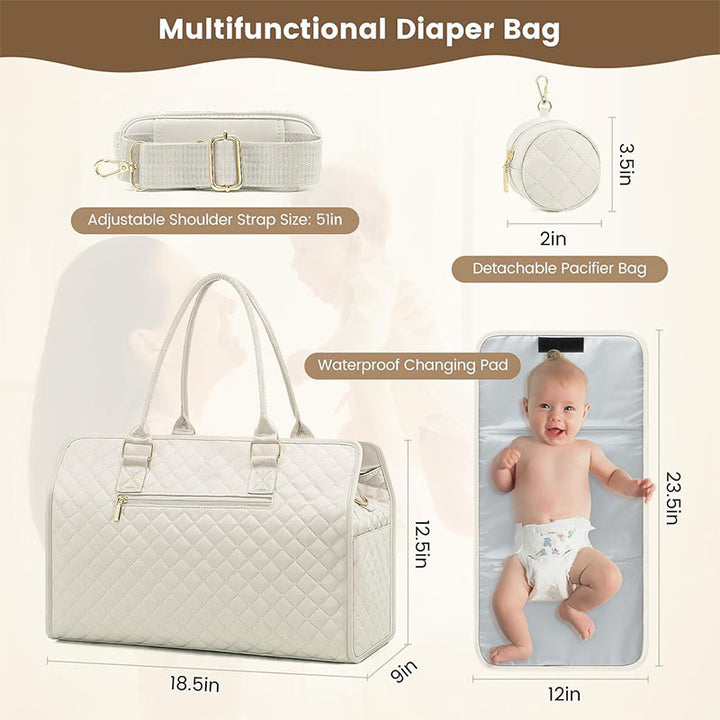 Padded handbag with detachable cosmetic pouch and organizer Bowlift