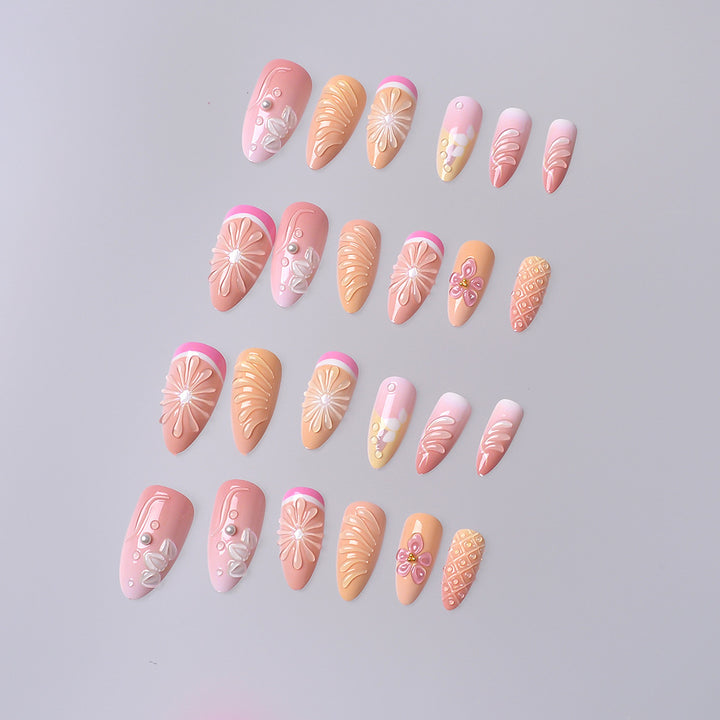 Elegant Press-On Nail Art Set Bowlift