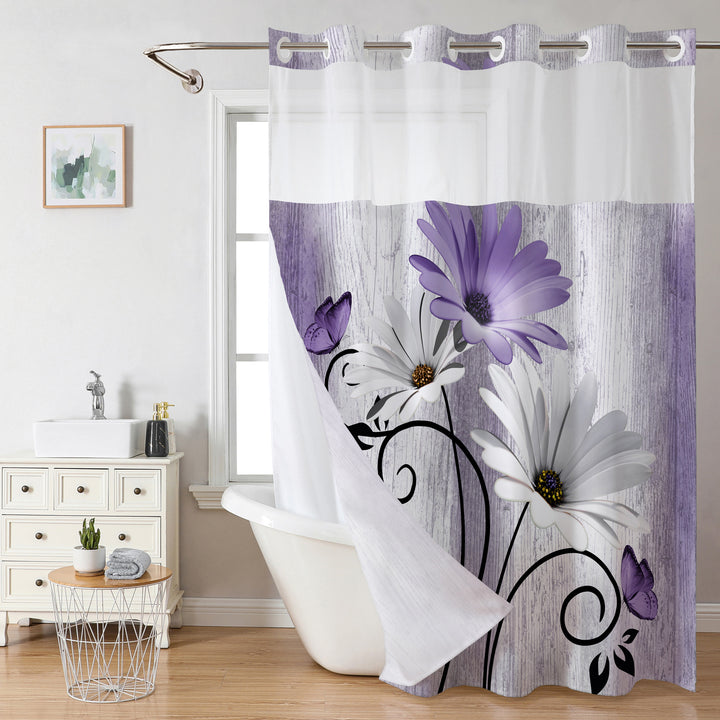 Artistic Floral Shower Curtain Bowlift