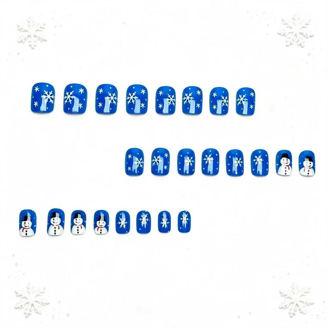Artificial nails with festive snowman design Bowlift