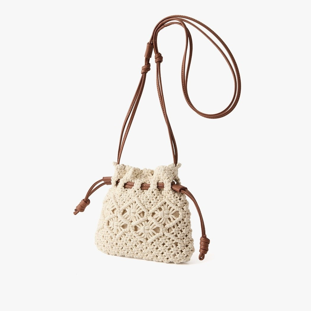 Shoulder bag with refined crochet and leather accents Bowlift