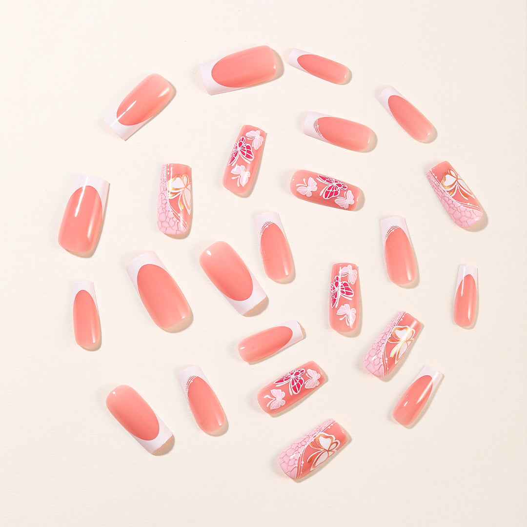 Floral Embellished Acrylic Nail Enhancements Bowlift