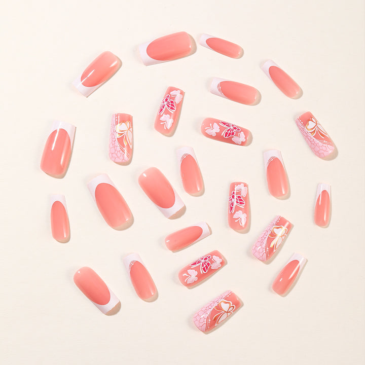 Floral Embellished Acrylic Nail Enhancements Bowlift