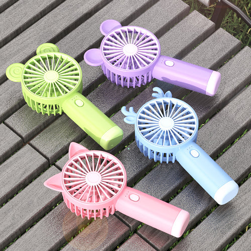 Women's Portable Cat Ears Handheld Fan Bowlift