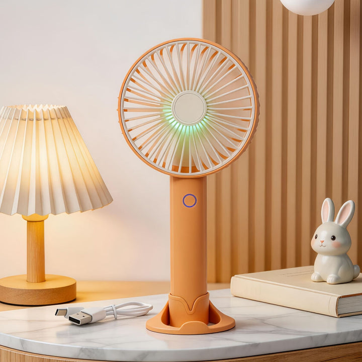 Ladies portable table fan with LED lighting and USB charging function Bowlift
