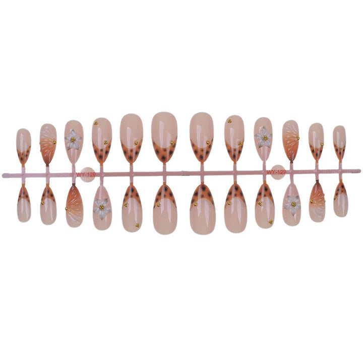 Decorative Floral Press-On Nail Set Bowlift 1787294358