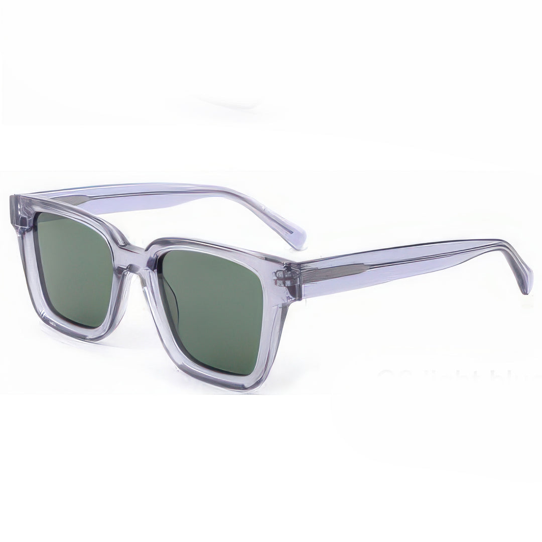 Ladies' Fashionable Square Sunglasses with Transparent Plastic Frame and Polarized Lenses Bowlift
