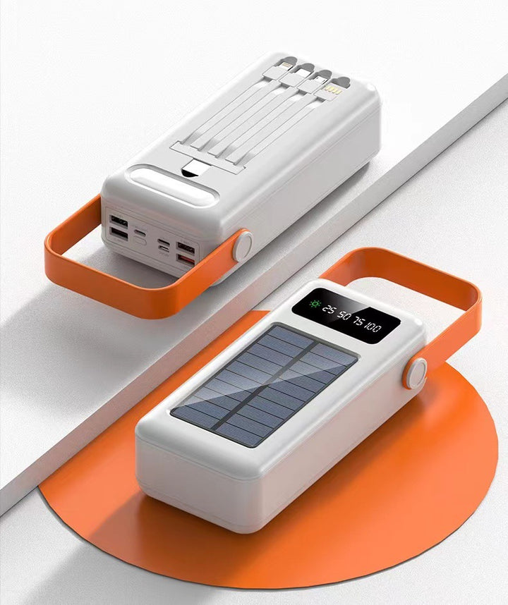 Solar-powered power bank with integrated charging cables Bowlift