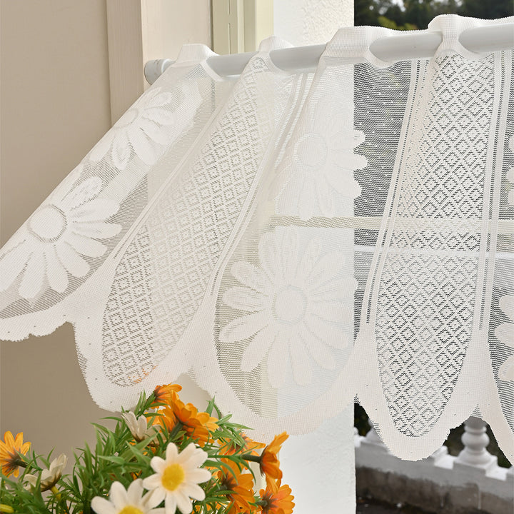 Floral Lace Tiered Window Curtains