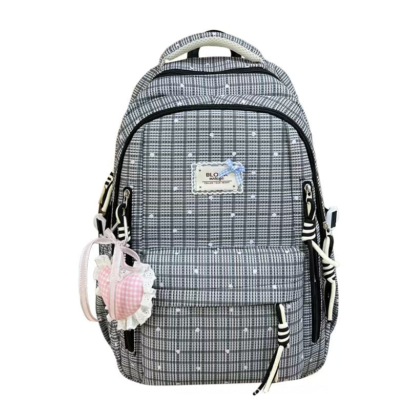 Stylish Gingham Pattern Backpack Bowlift