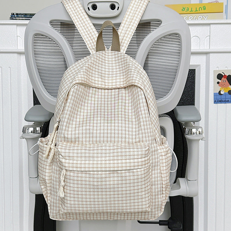 Stylish Plaid Patterned Backpack