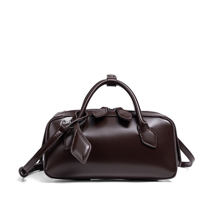 Structured Leather Mini Satchel Bowlift