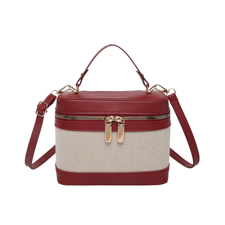 WoChic Leather and Fabric Crossbody Bag Bowlift