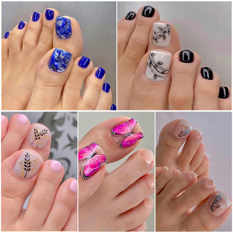 Artistic Toenail Design with Divine Butterfly Design Bowlift