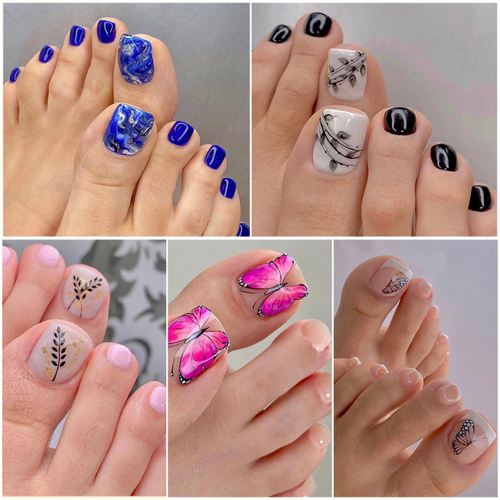 Artistic Toenail Design with Divine Butterfly Design Bowlift