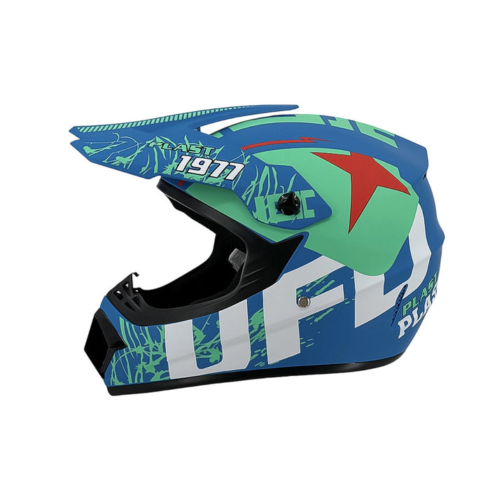 full-face motocross helmet with extended visor and reinforced chin guard Bowlift