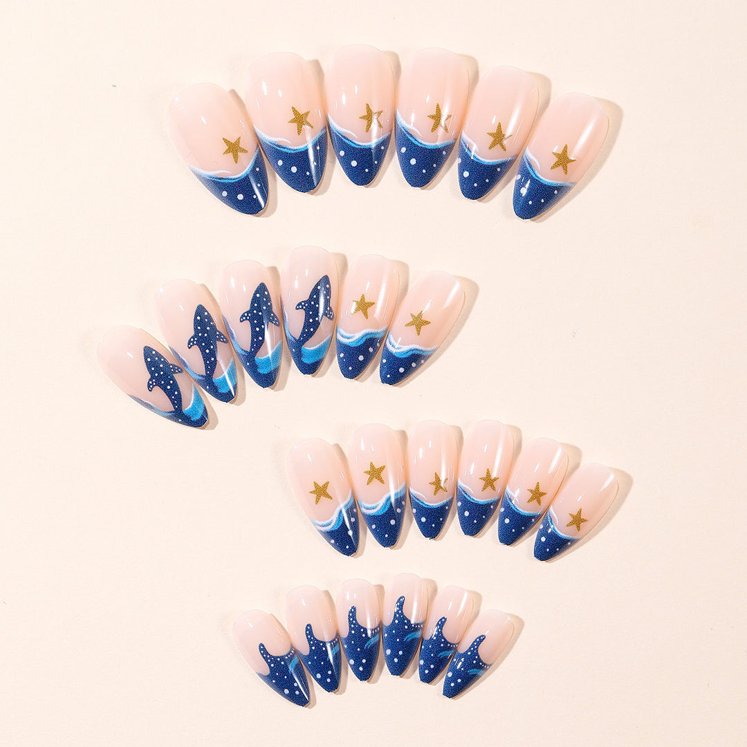 Artistic Ocean-Themed Nail Art Set Bowlift