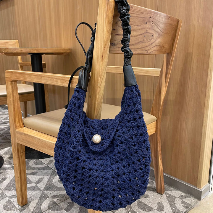 Hand-knotted all-rounder bag with elegant pearl decoration Bowlift