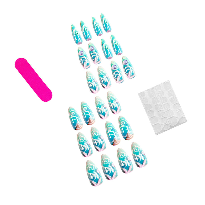 Artistic stiletto nails with maritime accents Bowlift