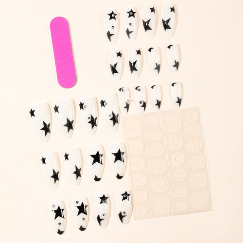 Star-Accent Stiletto Nail Art Extensions Bowlift
