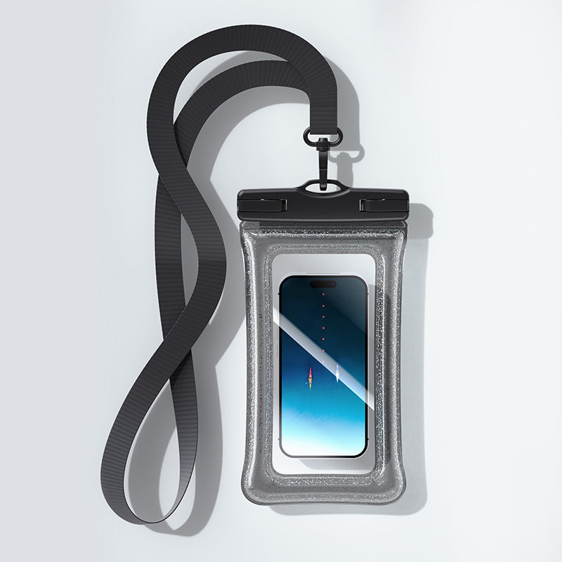 Waterproof transparent touch-sensitive phone pouch with adjustable lanyard secure locking Bowlift