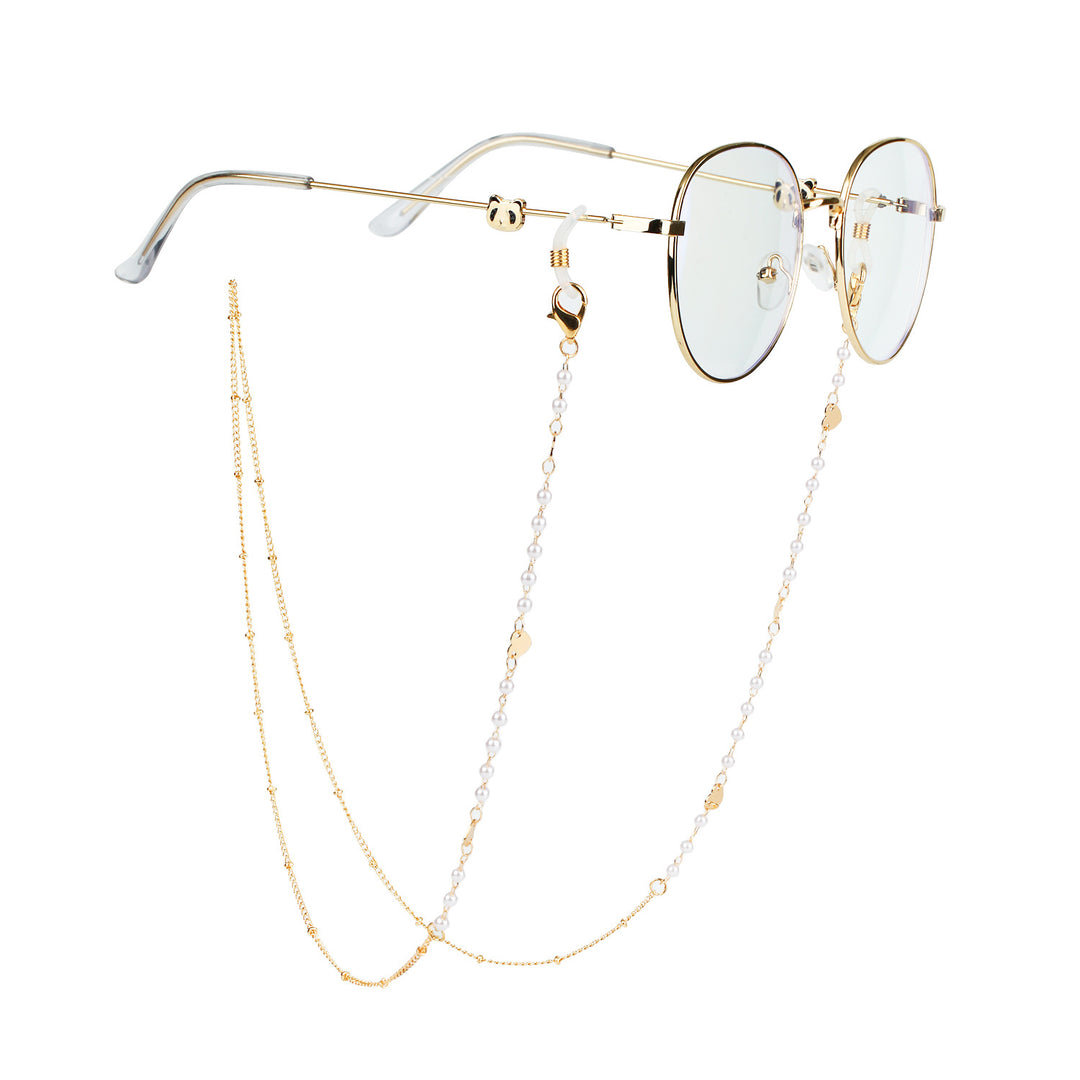 Elegant Glasses Chain with Pearls and Accents Bowlift