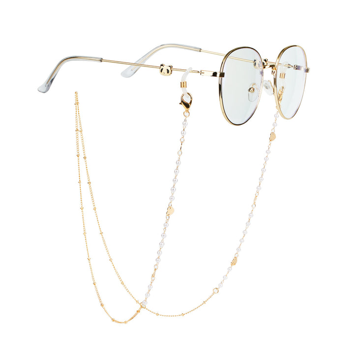 Elegant Glasses Chain with Pearls and Accents Bowlift