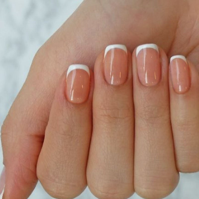 Elegant French Tip Press-On Nails Set Bowlift