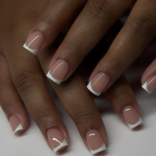 Elegant French Tip Press-On Nail Art Bowlift