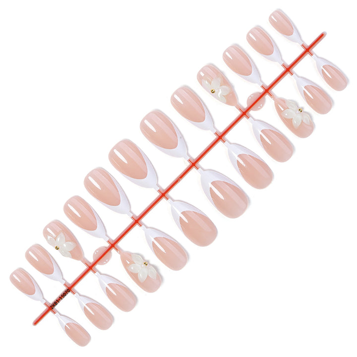 Floral Accent Press-On Nail Set Bowlift