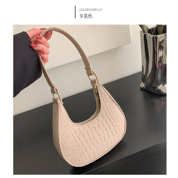 WoCrocodile Texture Handheld Hobo Bag Bowlift