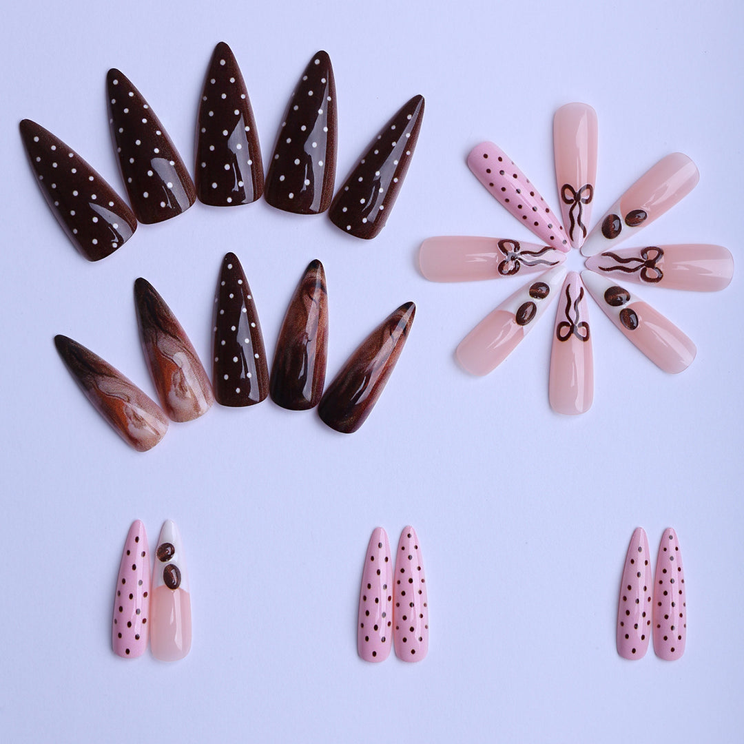 Elegant Artistic Press-On Nail Tips Collection Bowlift