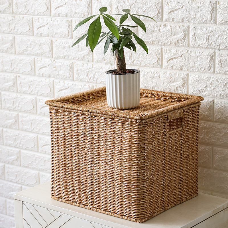 Unisex Rectangular Storage Basket made of braided rattan Bowlift