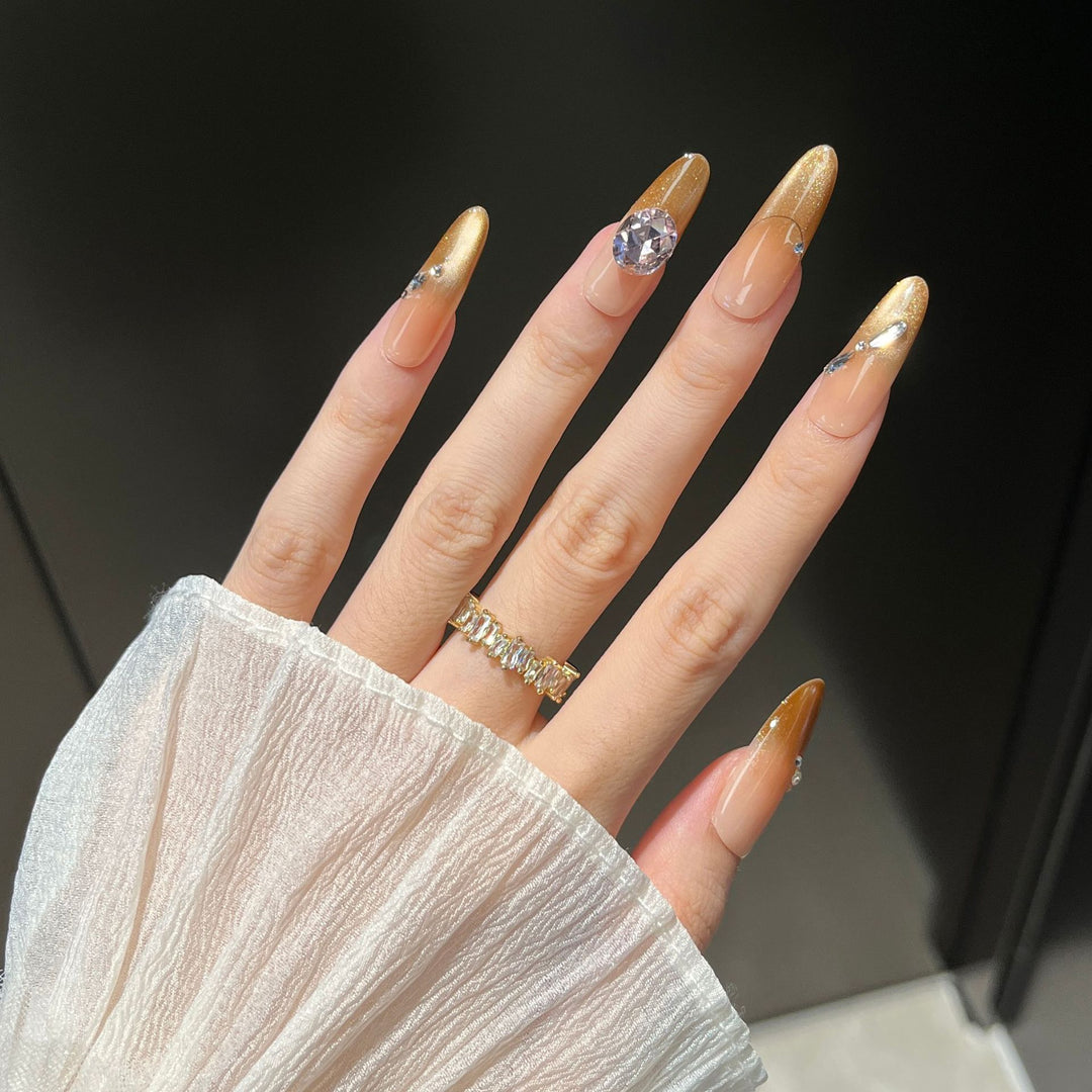 Artistic Press-On Nail Set Bowlift