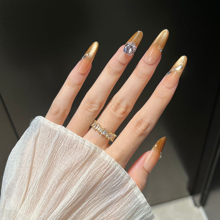 Decorative Press-On Nails with Gem Accents Bowlift