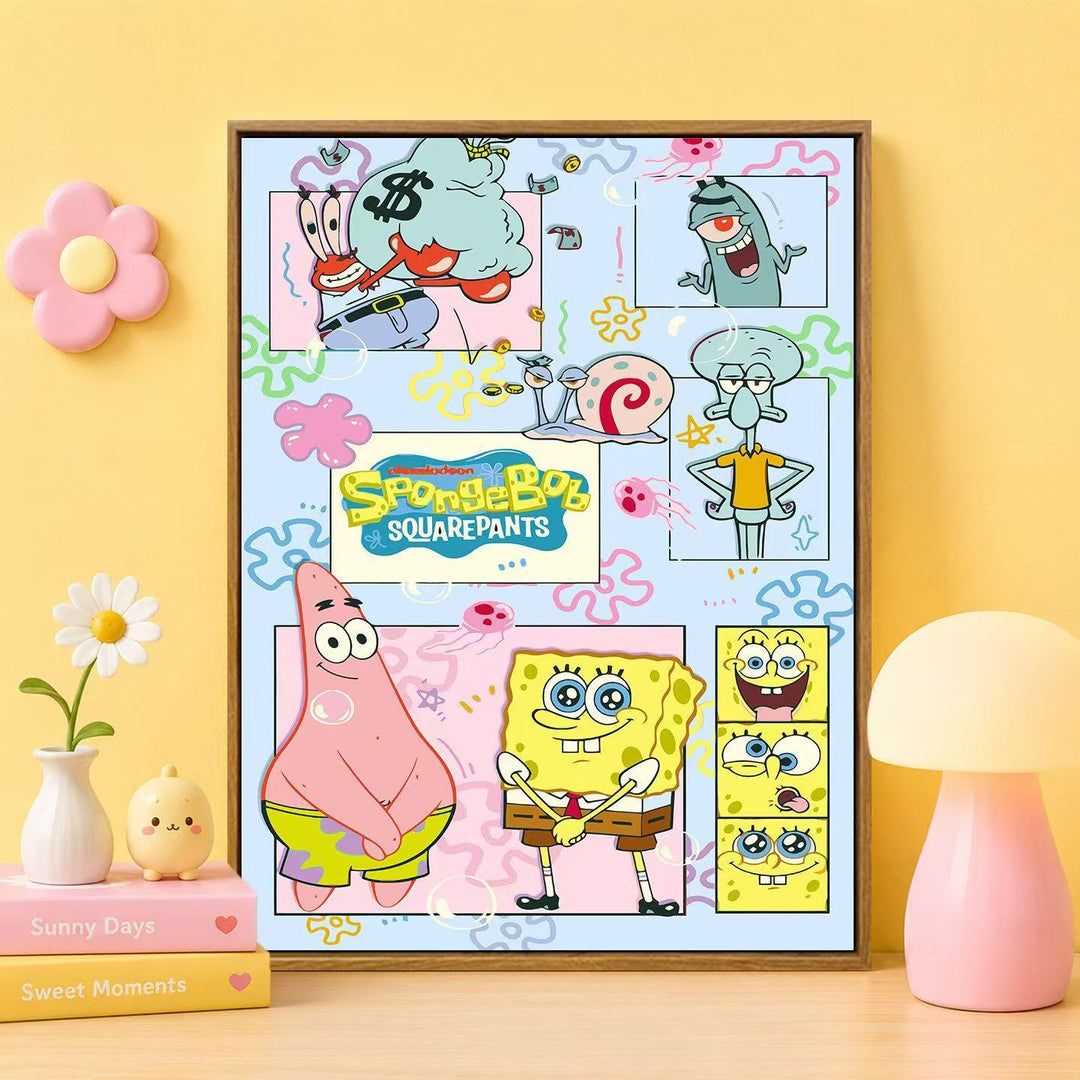 Cartoon Character Themed Wall Art Print Bowlift
