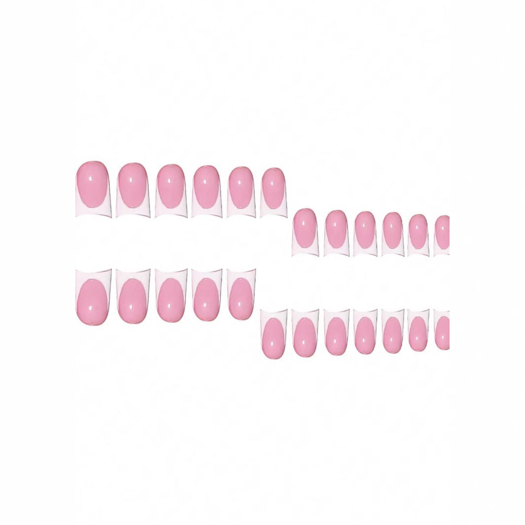 Stylish French Tip Press-On Nails Bowlift